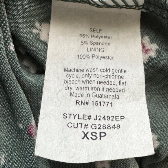 Kaleigh Women Jumpsuit XSP Green Floral Wrap Adjustable Straps & Tie Waist *NWOT - Picture 6 of 15